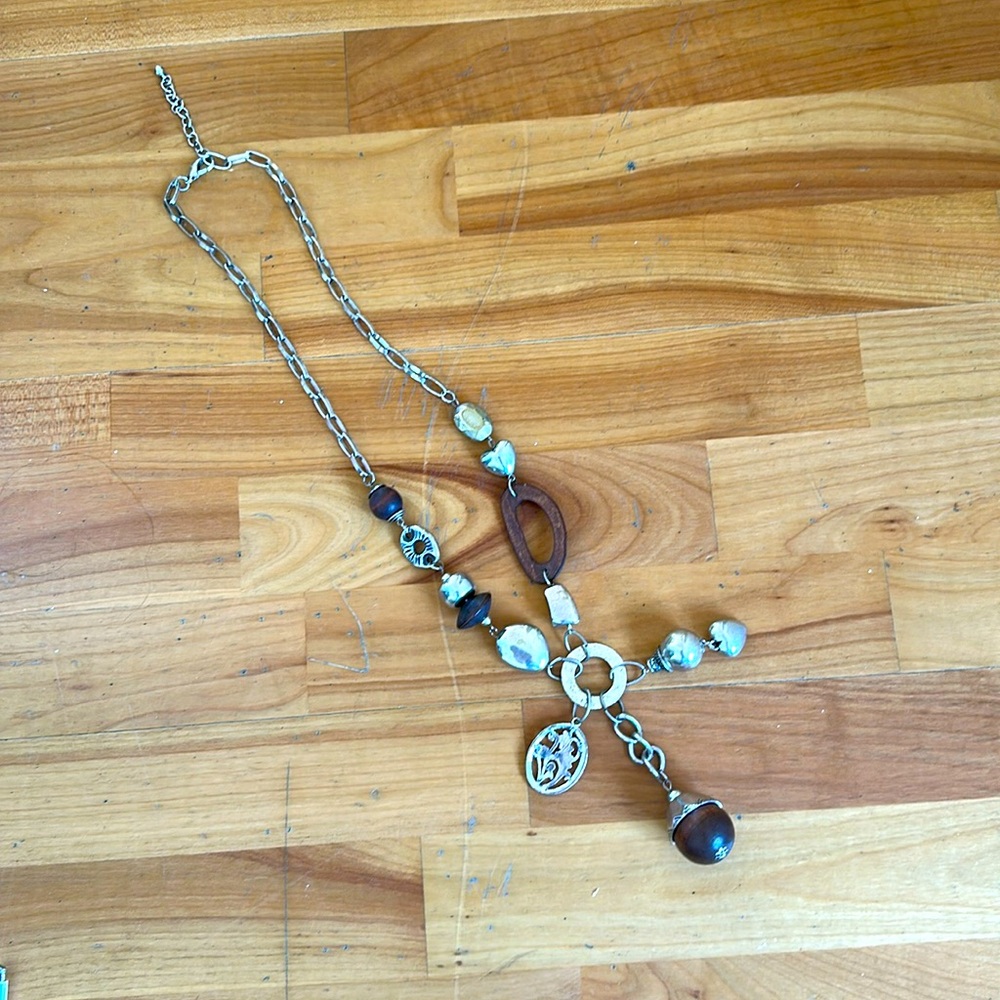 Mixed media pendant necklace